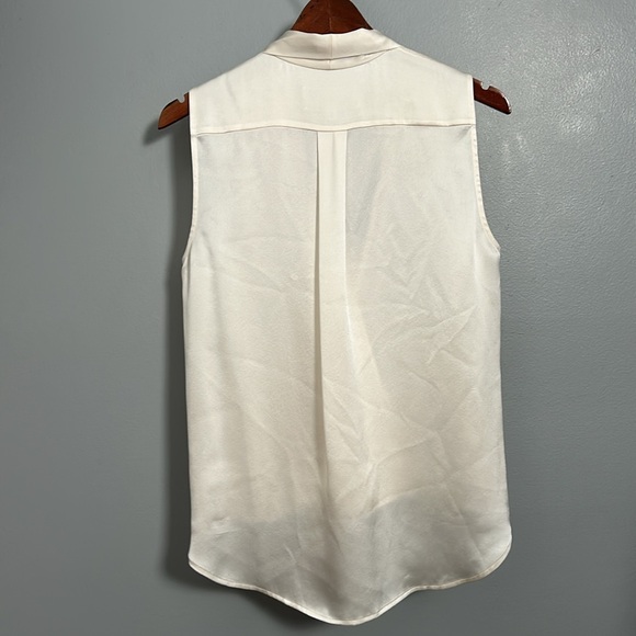 MICHELLE MASON Satin Tie Neck Blouse Ivory size 4- EUC - Picture 12 of 15